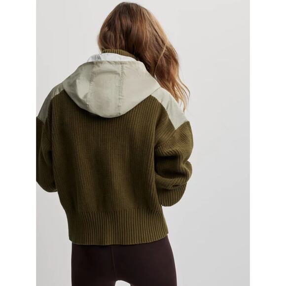 Varley Carter Half Zip True Knit Sweater Dark Olive Mix Size XXS - Picture 3 of 13